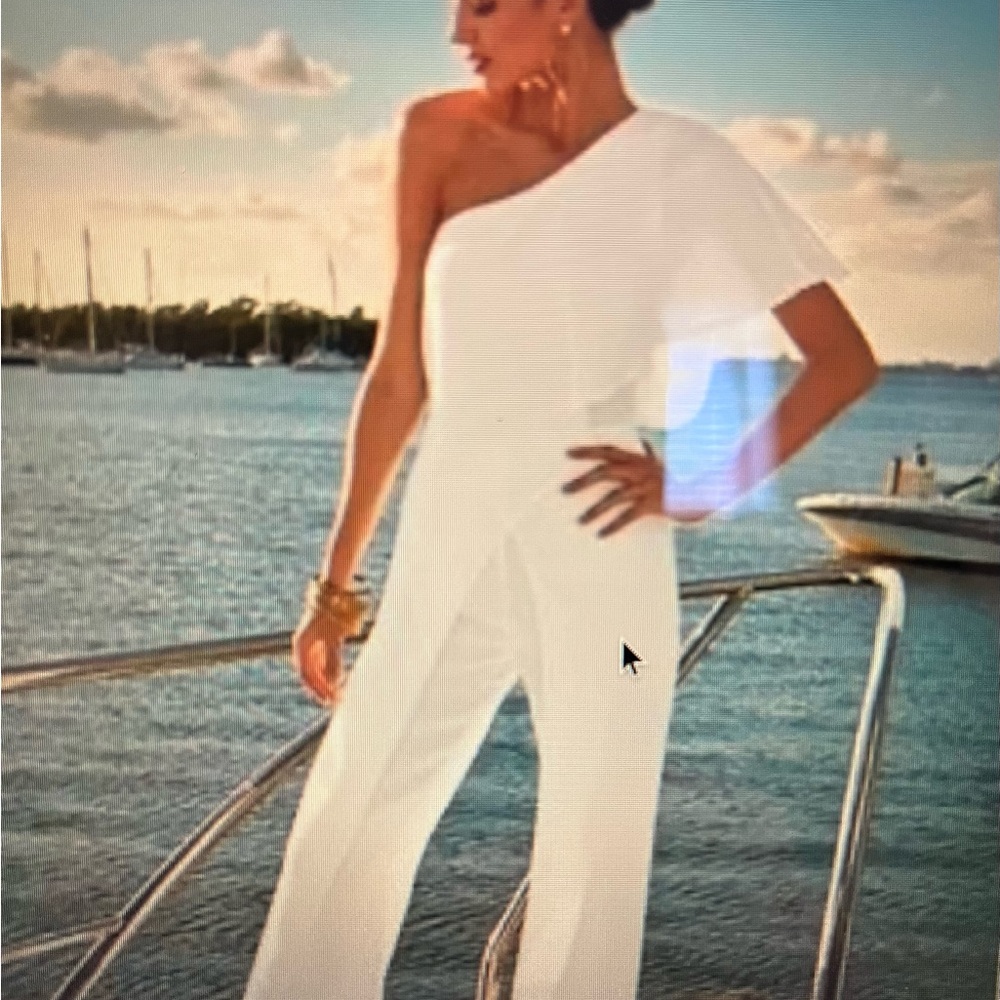 White, Blue, Black, Venus One Shoulder Jumpsuits